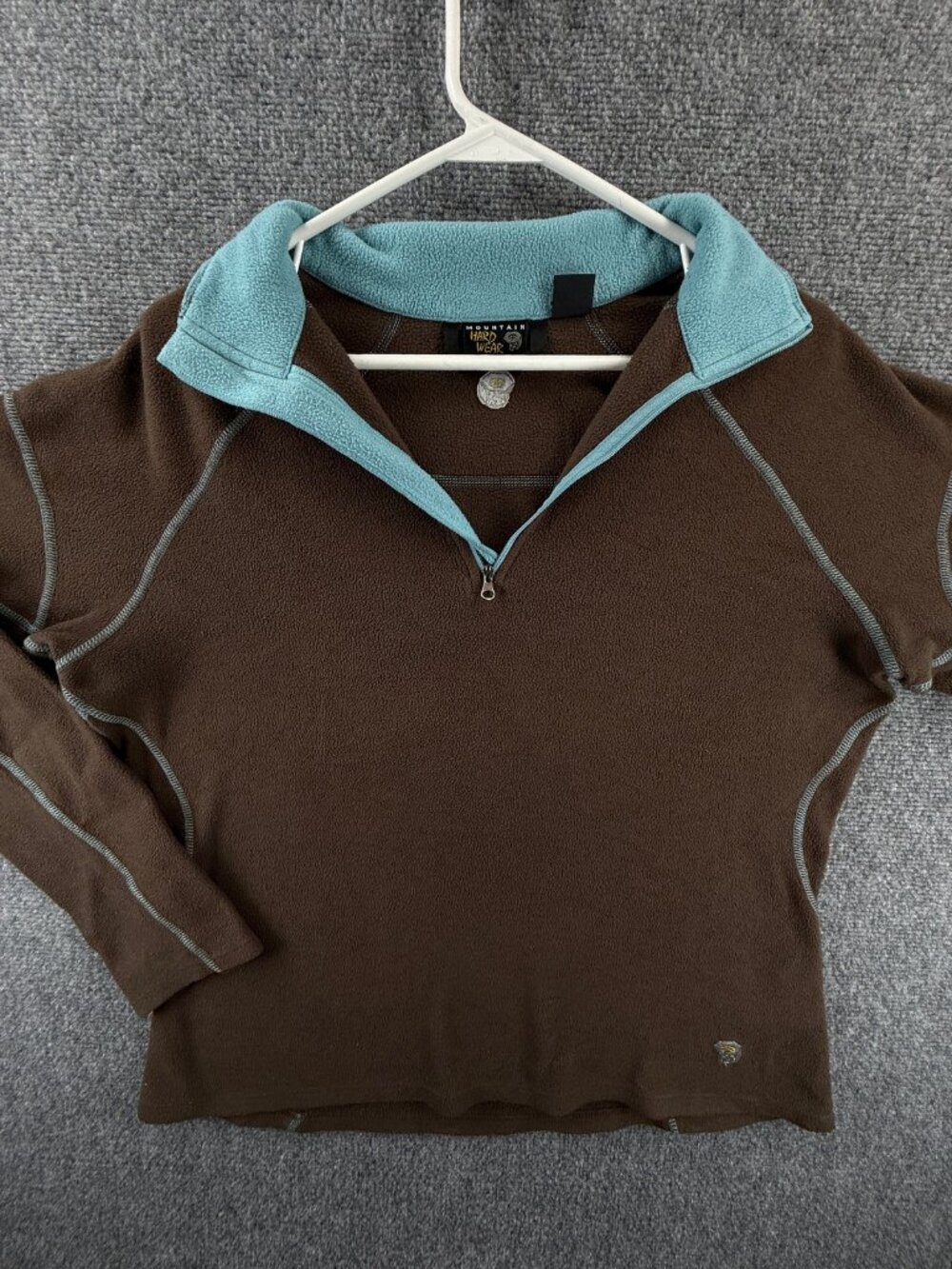Mountain Hardwear Logo Large All Polyester Brown Jacket Womens Fleece Solid